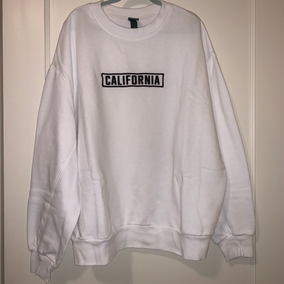 wild fable Tops - White California Crew Neck Sweatshirt